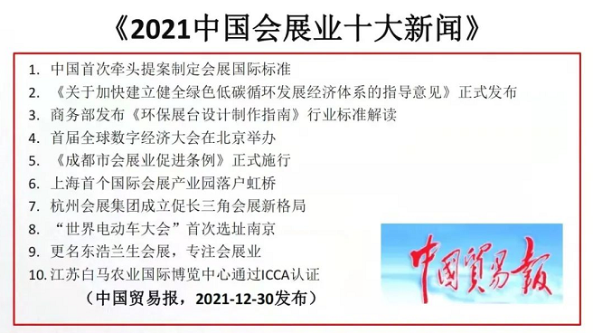 2021年會展業(yè)十大新聞